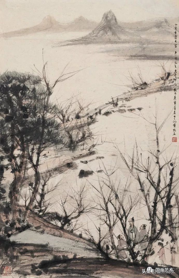 傅抱石山水全集,酣畅淋漓水彩画作品