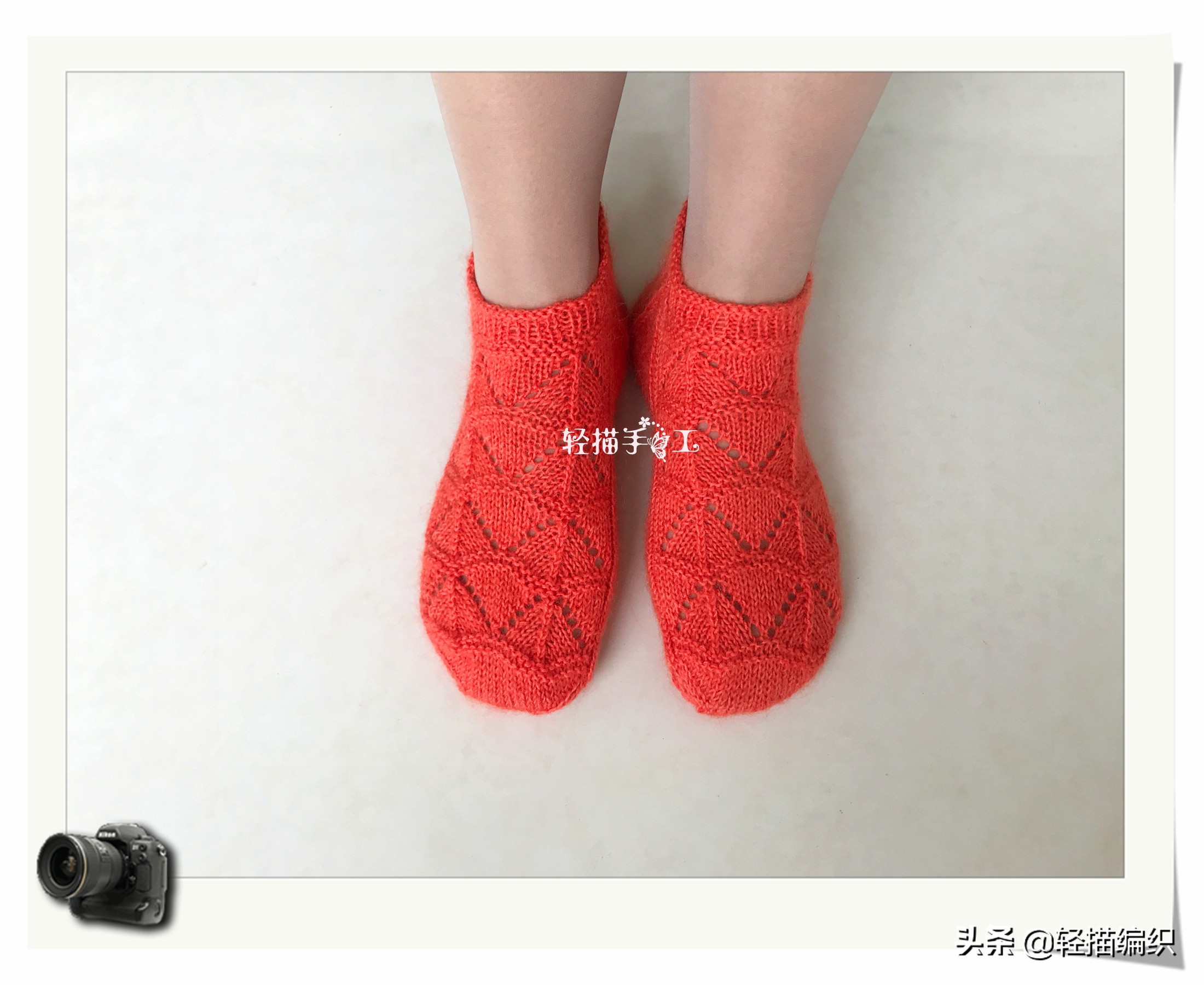 简易毛线袜的袜尖教程,无跟隐形袜编织教程