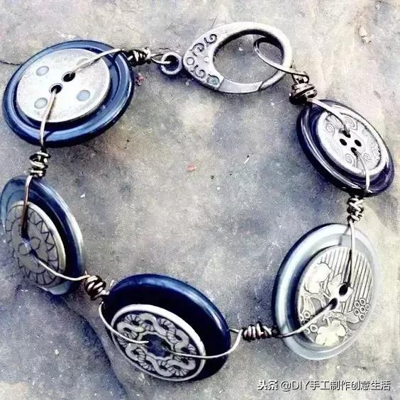 纽扣旧物改造篮子,旧物改造牛仔布做钥匙扣
