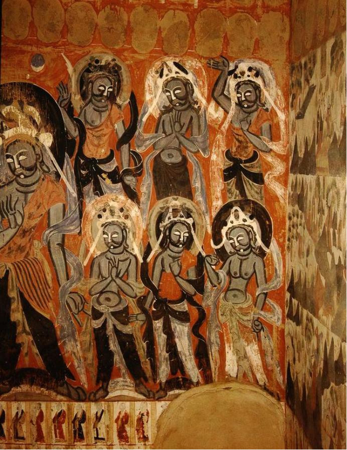 敦煌428窟介绍,敦煌329窟壁画飞天图