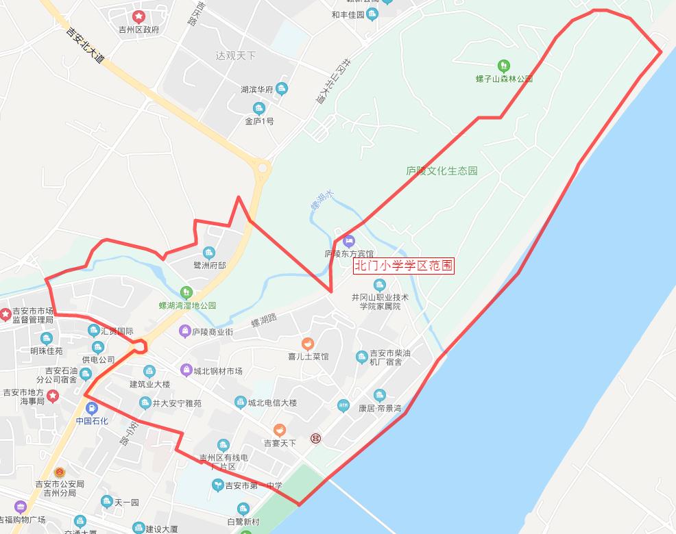 吉州区学区划分图,2022年吉州区初中学区范围划分