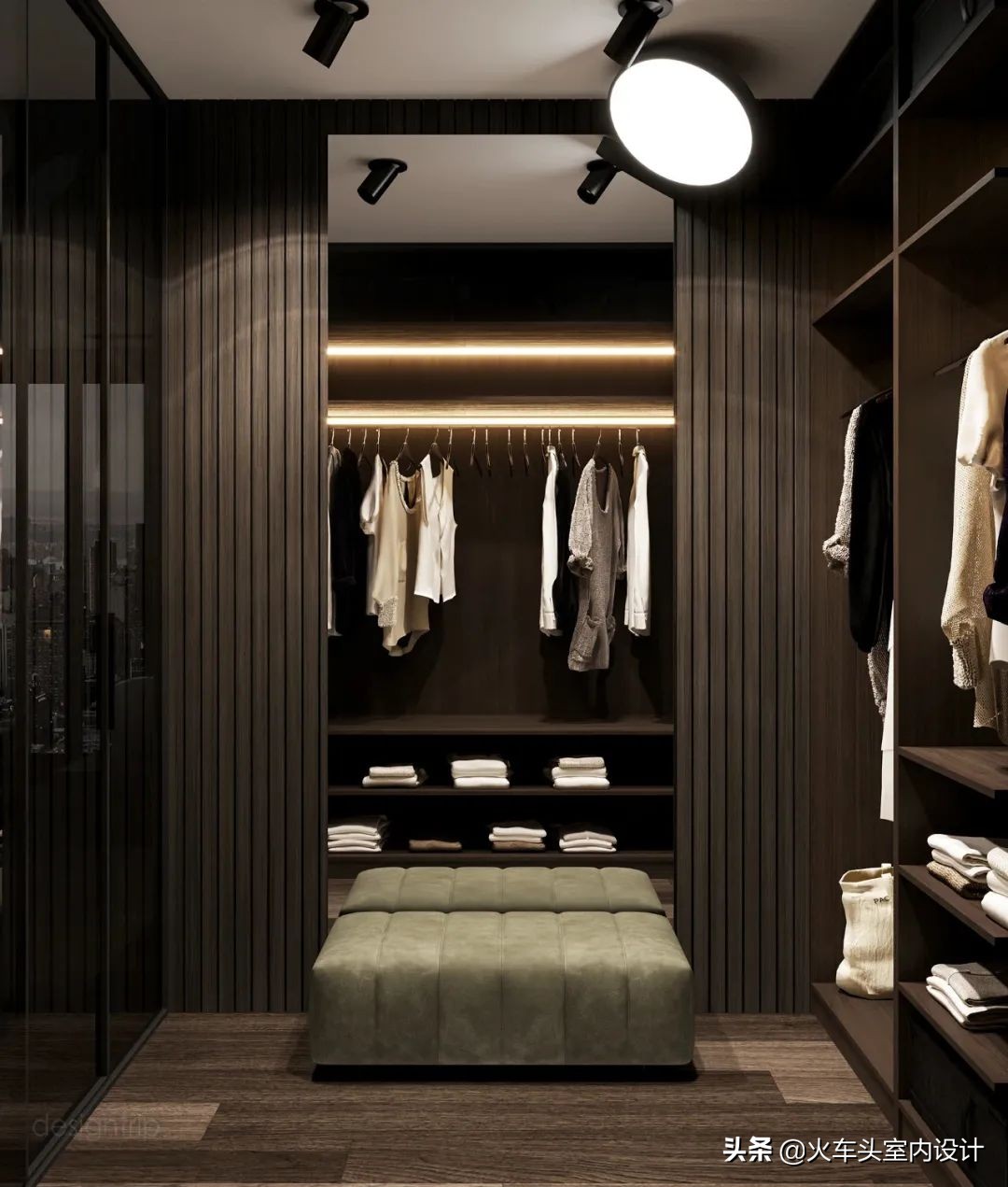 走入式衣帽间设计效果图轻奢风,轻奢简约大气衣帽间