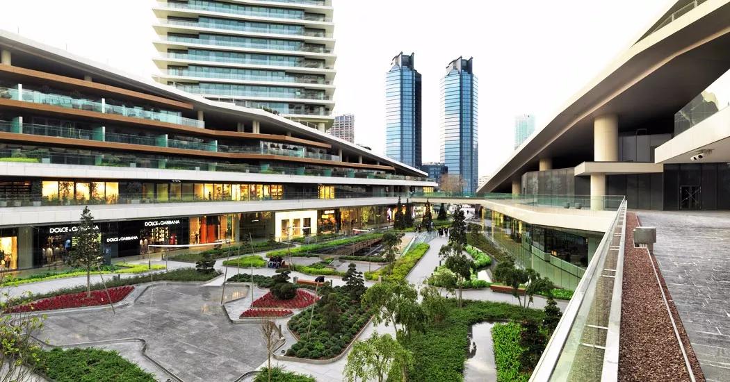 商业步行街景观设计效果图,现代商业街景观效果