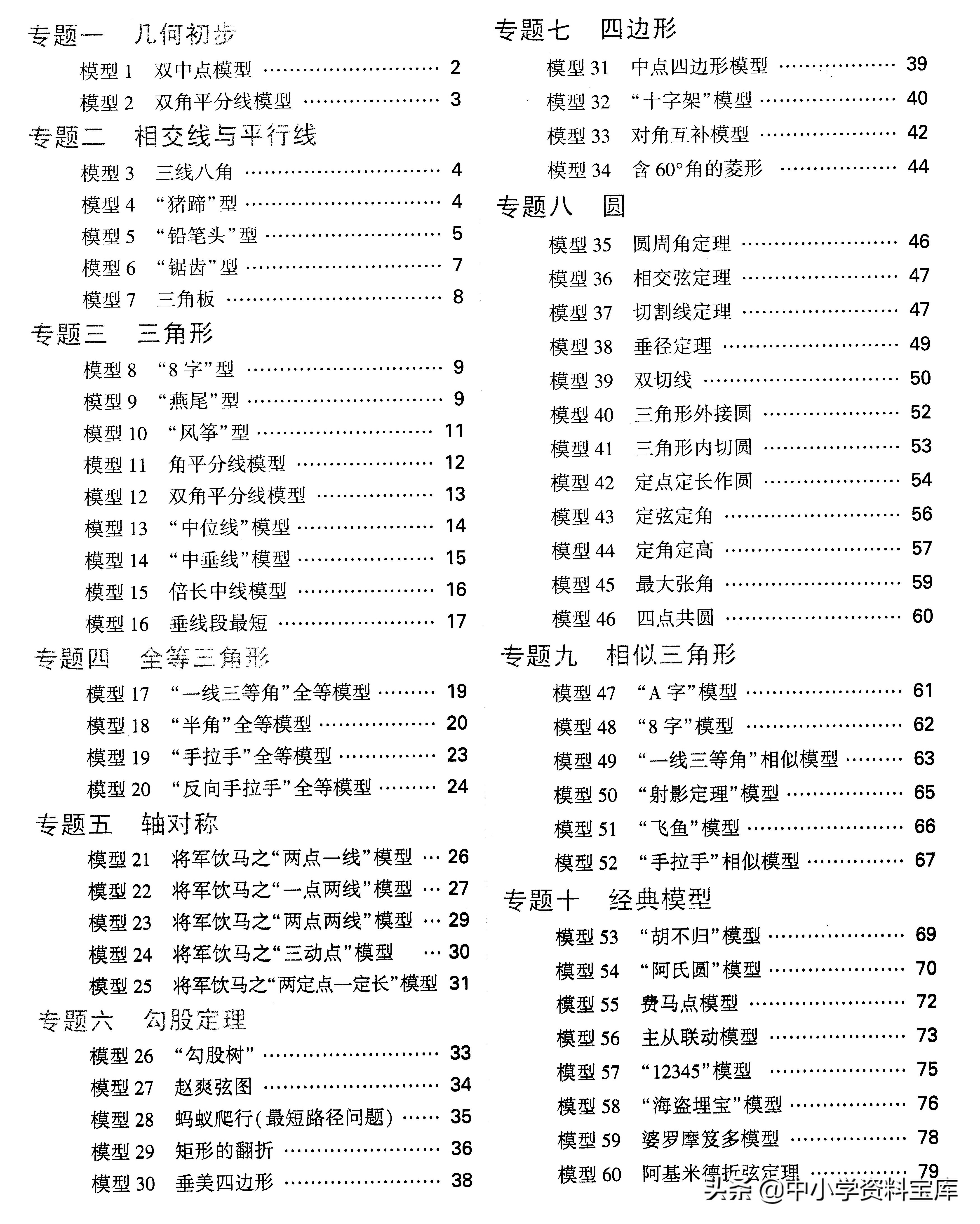 初中几何轴对称,初中几何轴对称三大模型