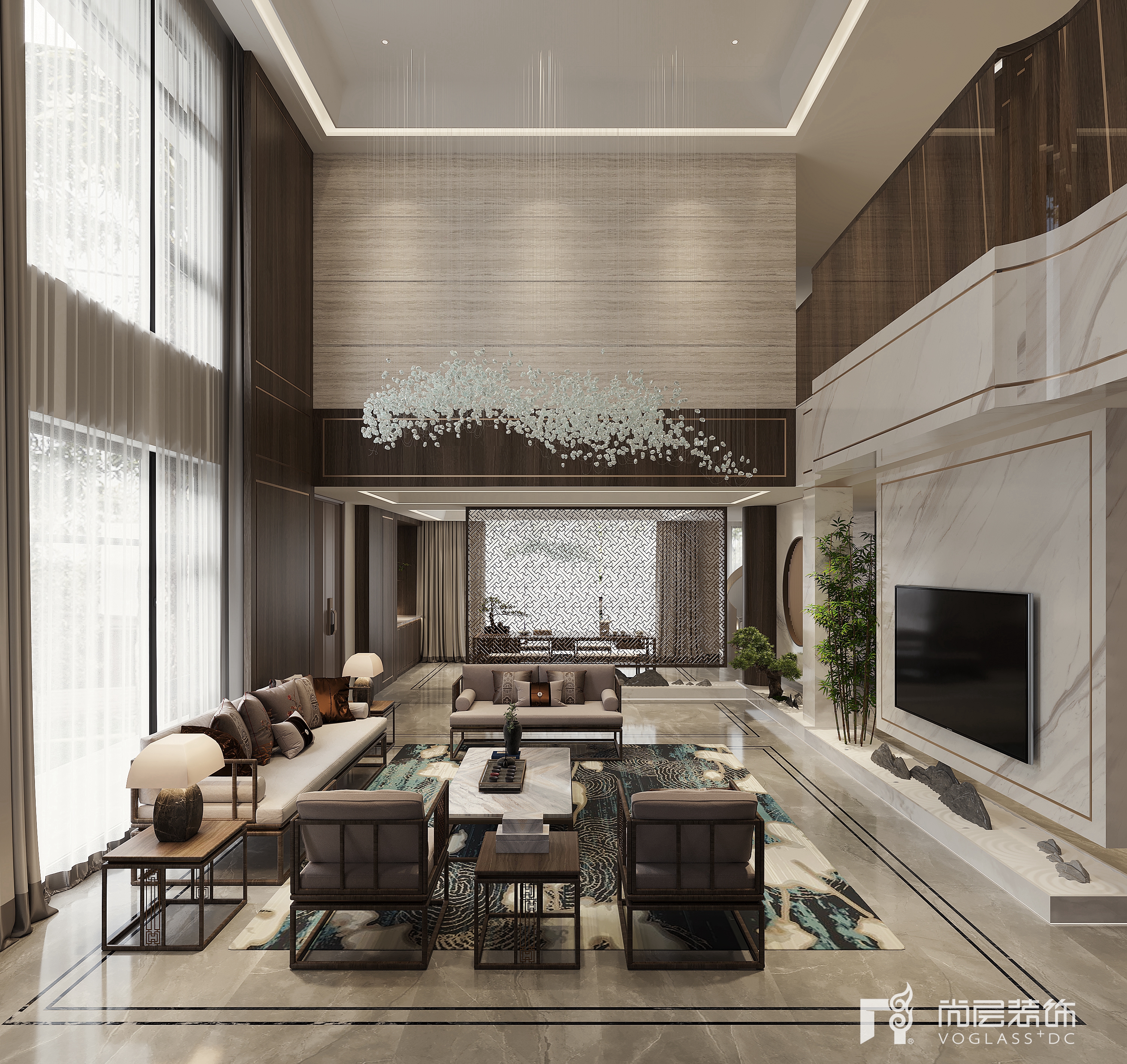 装修效果图-家装室内设计效果图｜溪隐府-新中式风格