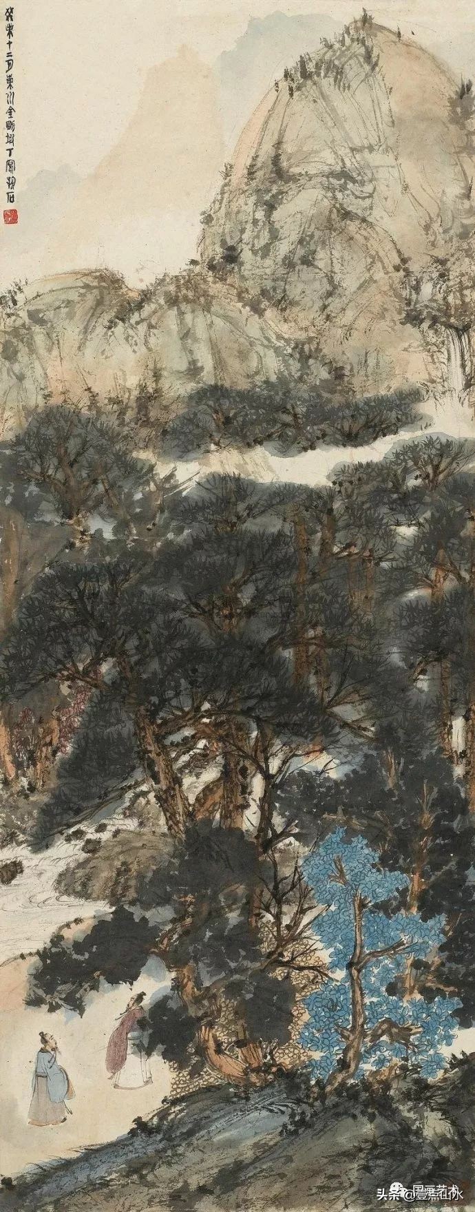 傅抱石山水全集,酣畅淋漓水彩画作品