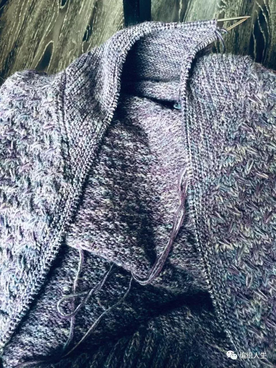 翻领开衫长毛衣棒针编织图解,棒针翻领开衫编织视频