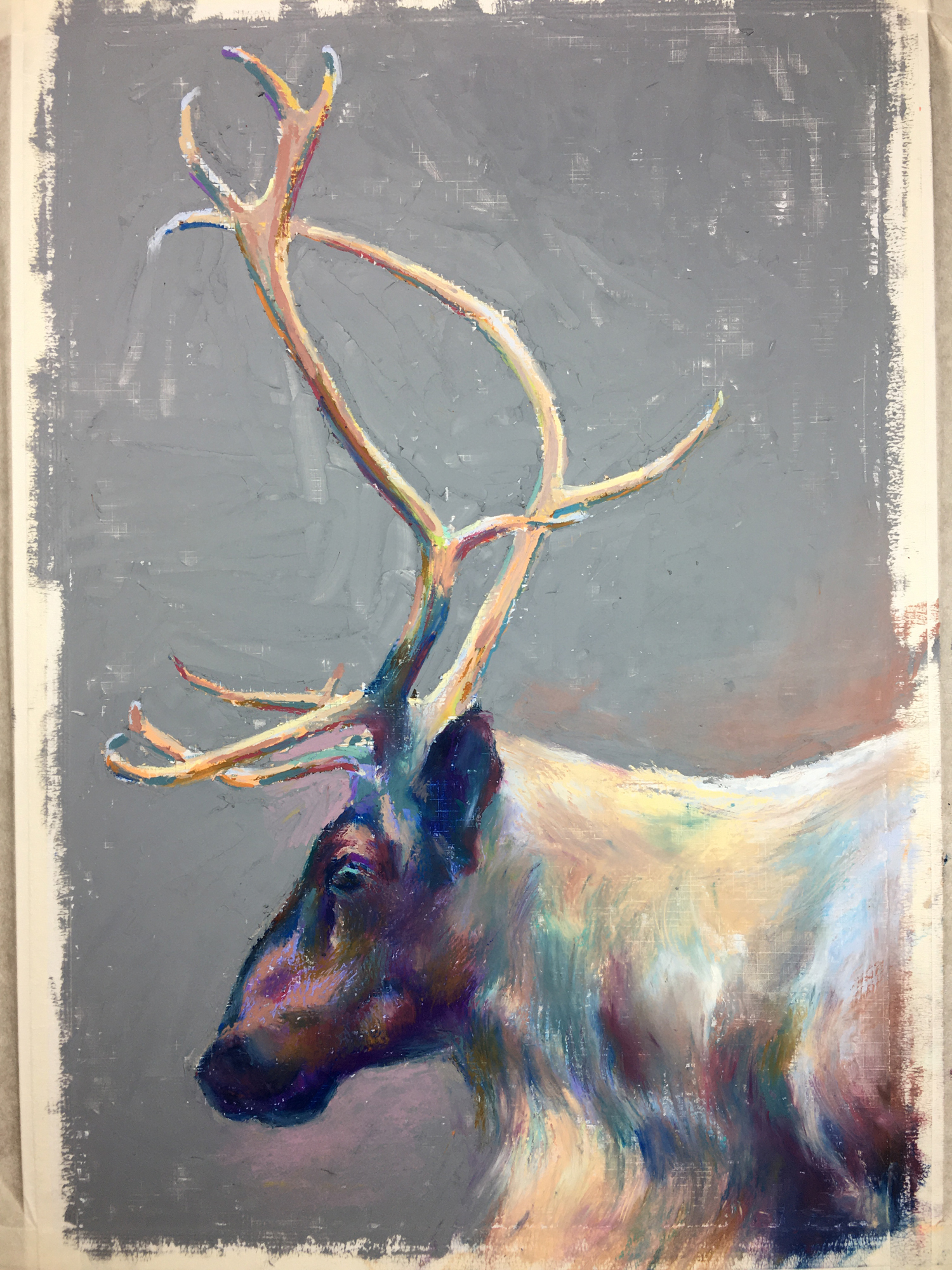 油画棒经典色系绘画雪山,油画棒的神仙画法