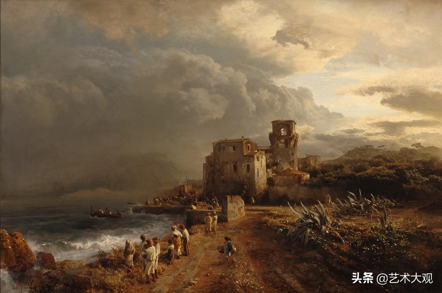 欧洲古典风景油画作品欣赏,德国古典画家风景油画作品