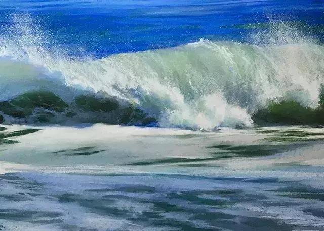 画海浪俯视,画海浪水粉画