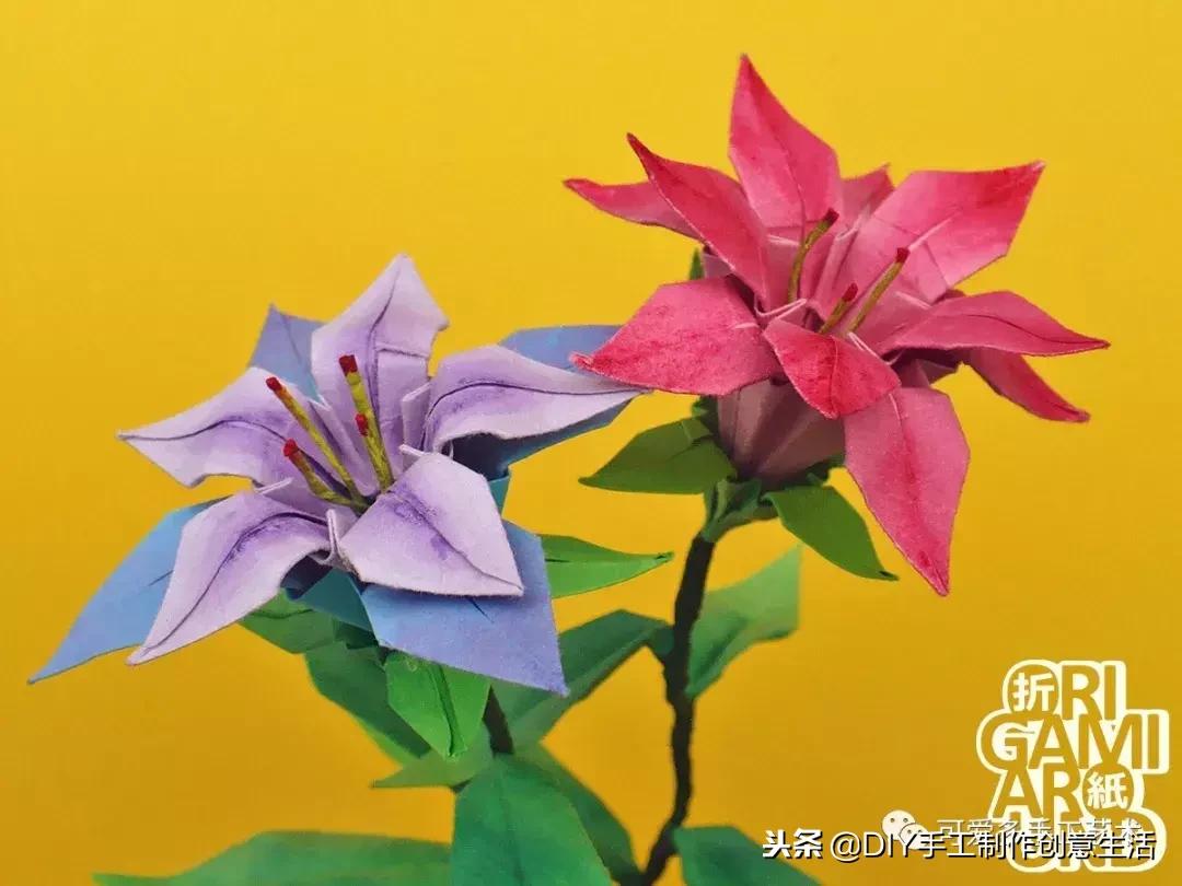 各种折纸花教程,折纸郁金香花的折法