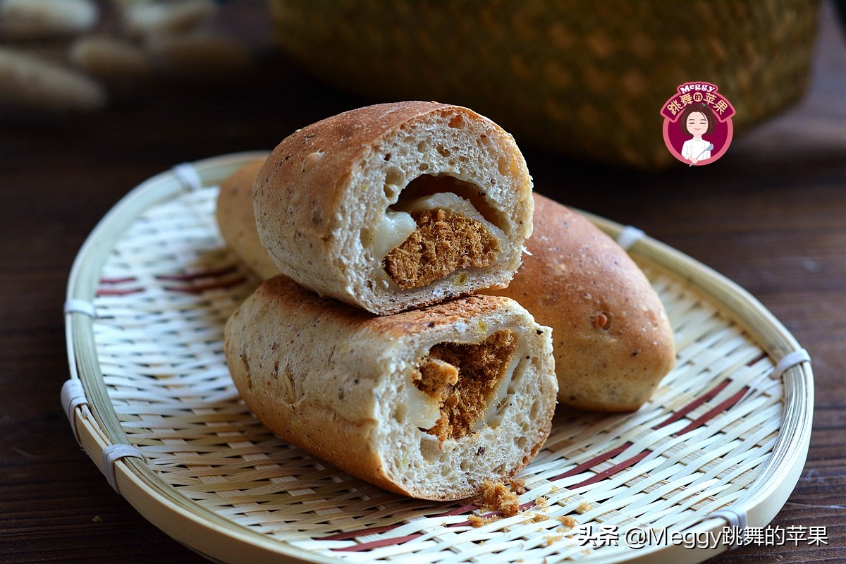 五谷面粉做面包,五谷杂粮营养无糖面包做法