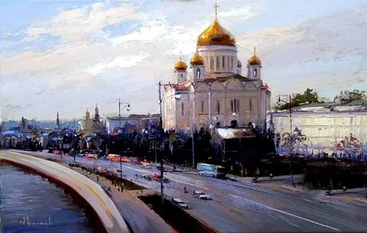 油画风景画氛围感,欧洲城市风景油画