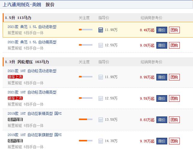 别克英朗报价2020款1.5典范落地价,别克英朗最新款落地价多少钱