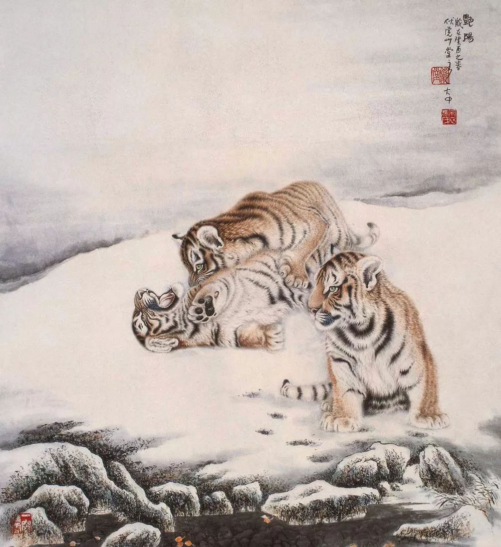 他笔下的虎充满了人的柔情与善意
