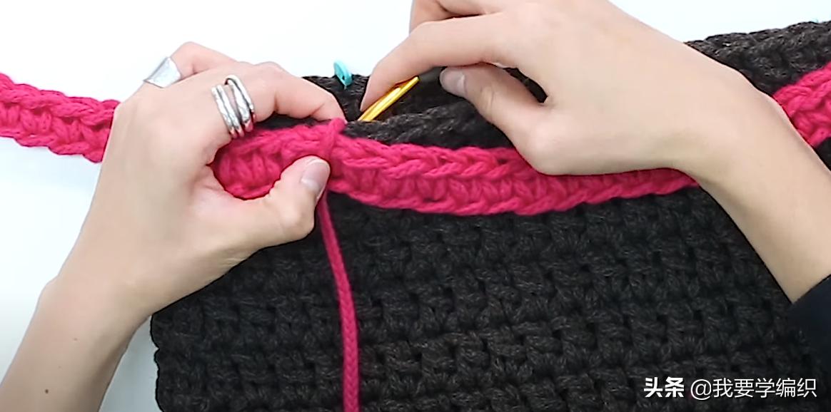 最简单钩编小包包,手工钩织迷你版手提包包编织教程