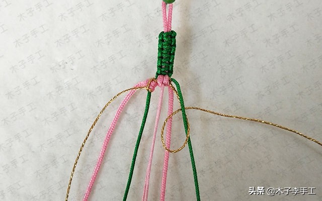 桃花手链编法最简单不用毛线编,手工编织手链桃花编法