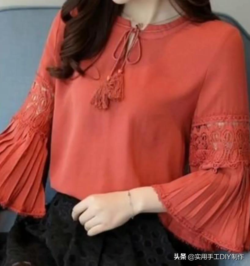 布艺花边造型手工,贝彩布艺落肩袖连衣裙裁剪教程