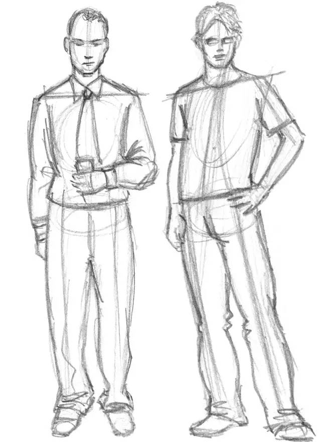 线稿构图快速入门,人物构图线稿教程