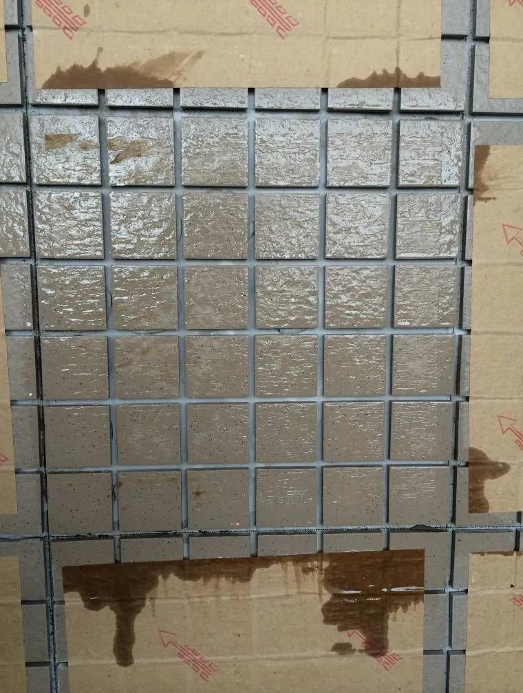 石材拼花地面铺贴过程,石材马赛克拼花