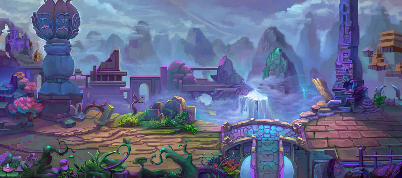 王者荣耀英雄原画横版,北极星神黛安娜横版原画