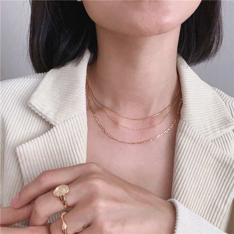 粗金项链怎么叠戴,麻花金项链怎么戴好看