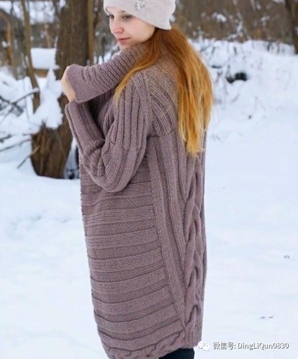 春秋针织女装长款开衫外套,加肥加大针织开衫外套长款