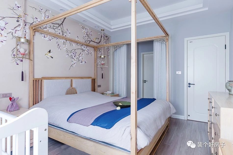 禅意新中式极简茶室风格,原木色书房客厅茶室一体化效果图