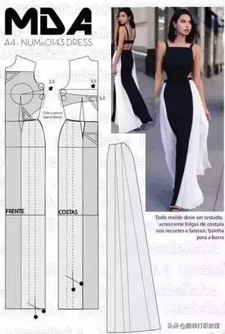 披肩连衣裙裁剪图纸教程,插肩袖浴袍风大衣裁剪