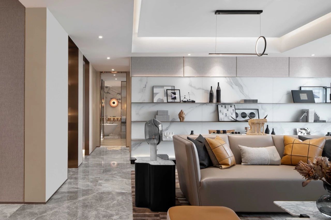 距离拥有一个爱马仕橙的家,不需要过多的费用,只需一片岩板设计