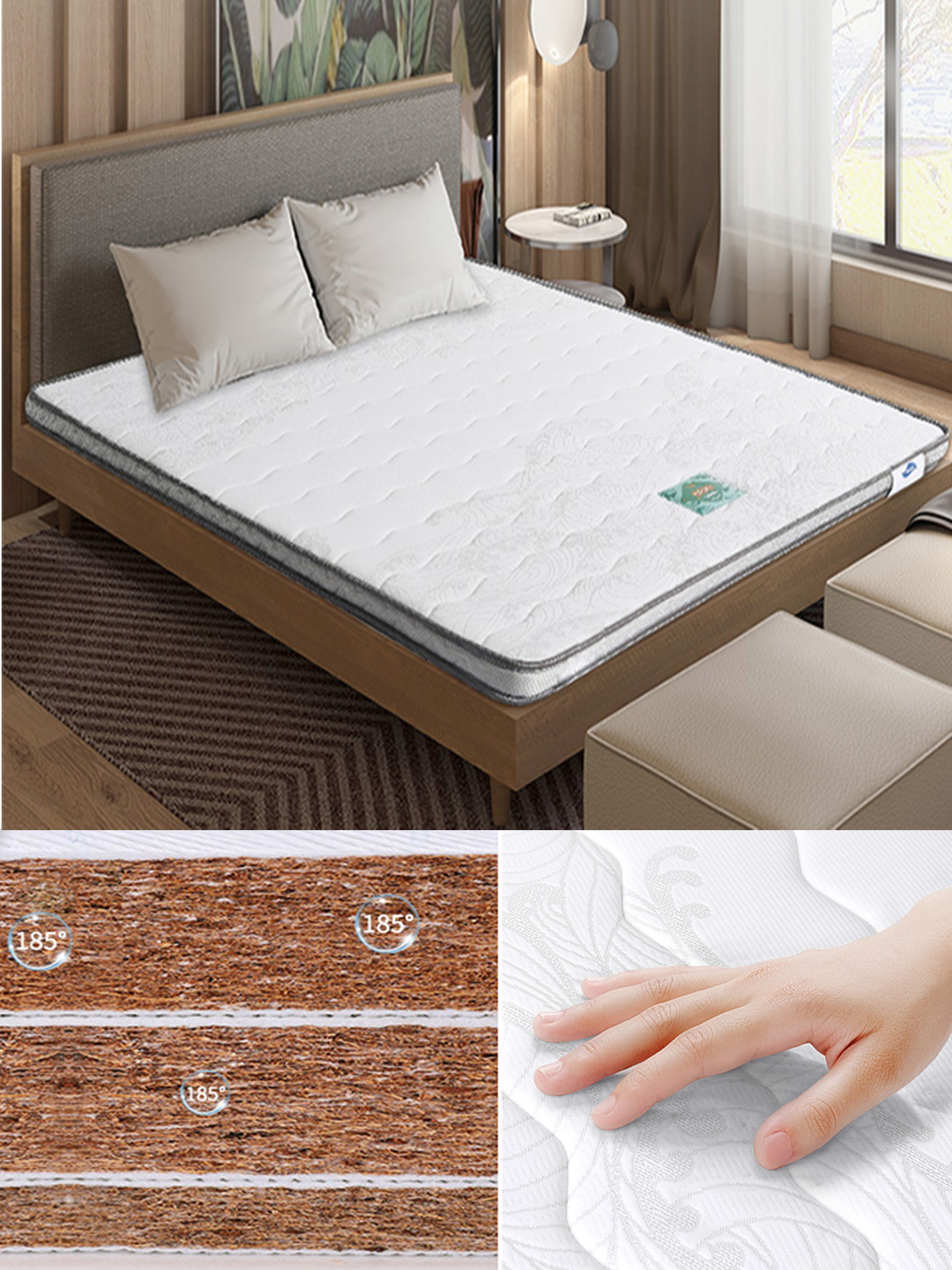 纯天然棕叶环保床垫儿童,无甲醛的平价棕床垫