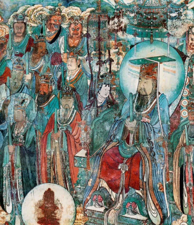 元代朝元图壁画谁画的,元朝古墓壁画图片