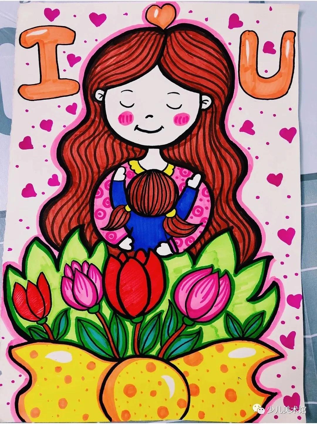 母亲节创意绘画简单素材,幼儿园大班母亲节绘画简单又漂亮