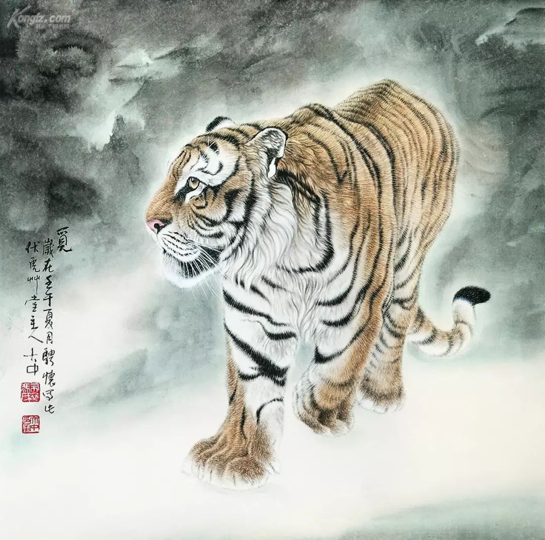 他笔下的虎充满了人的柔情与善意