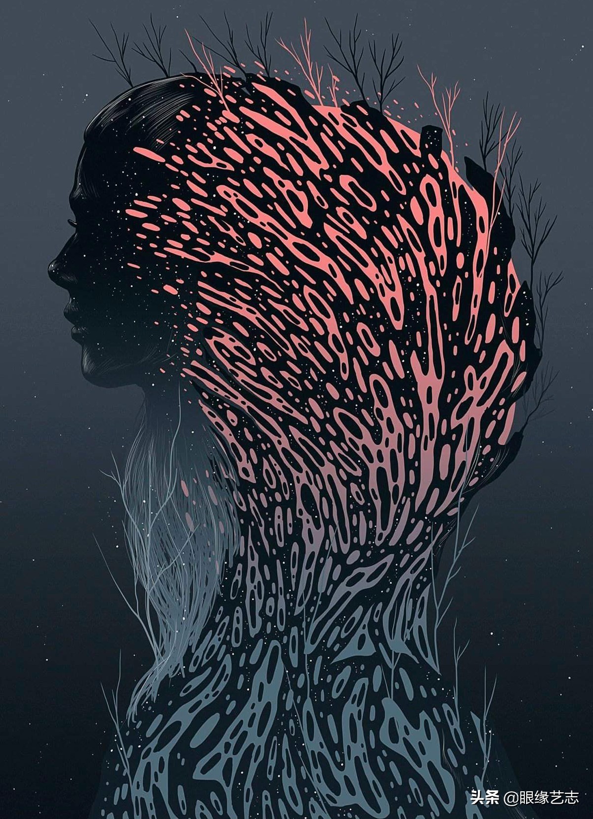 二维宇宙的浓情挣扎：另类的音乐封面插画，穿行暗夜的吟游诗人