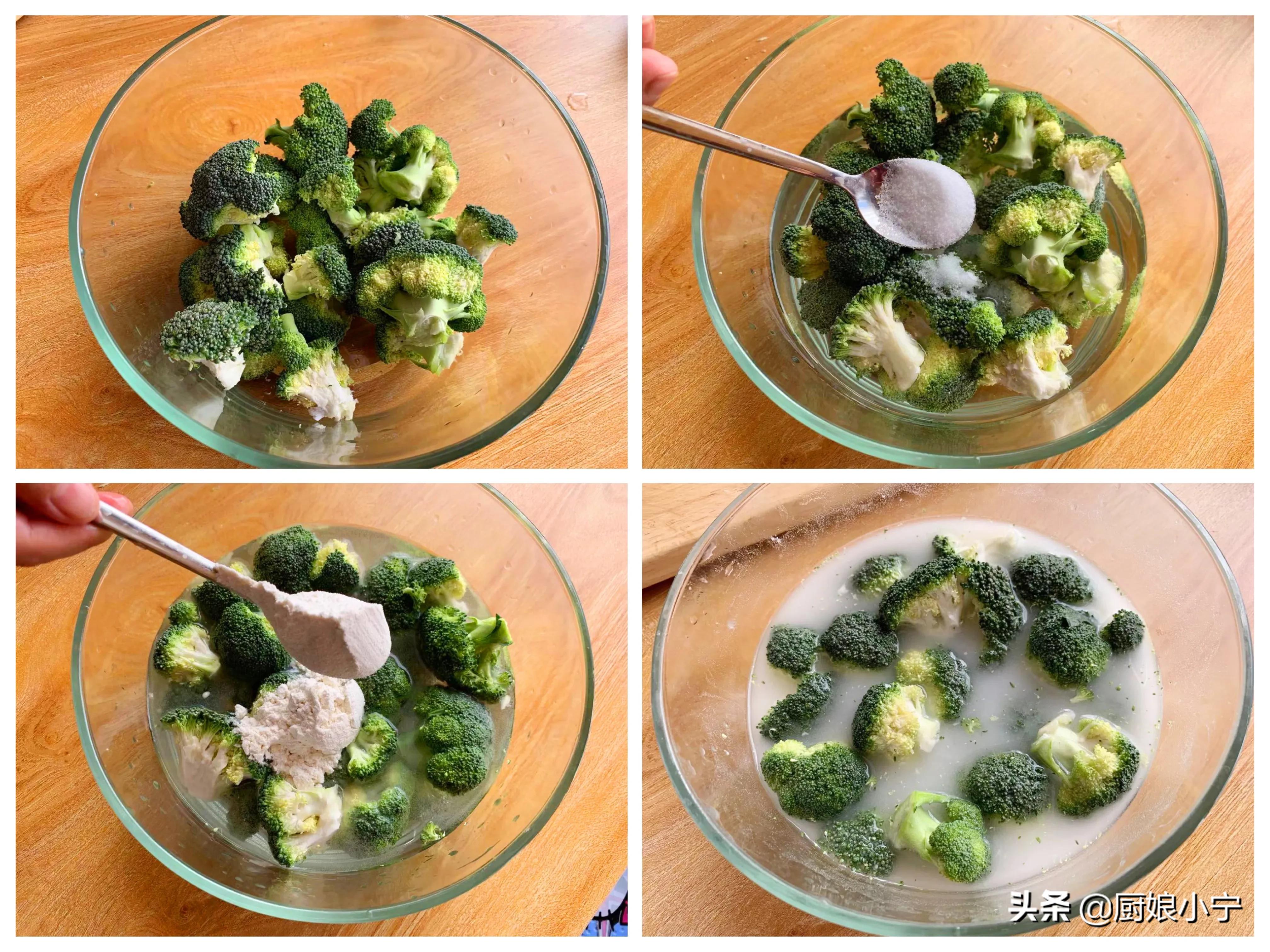 年夜饭西兰花招财,年夜饭必备的家常菜西兰花酿虾滑