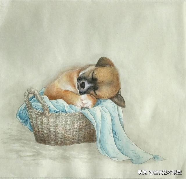 栩栩如生的小猫眯，原来是才女画家贺芳芳的作品