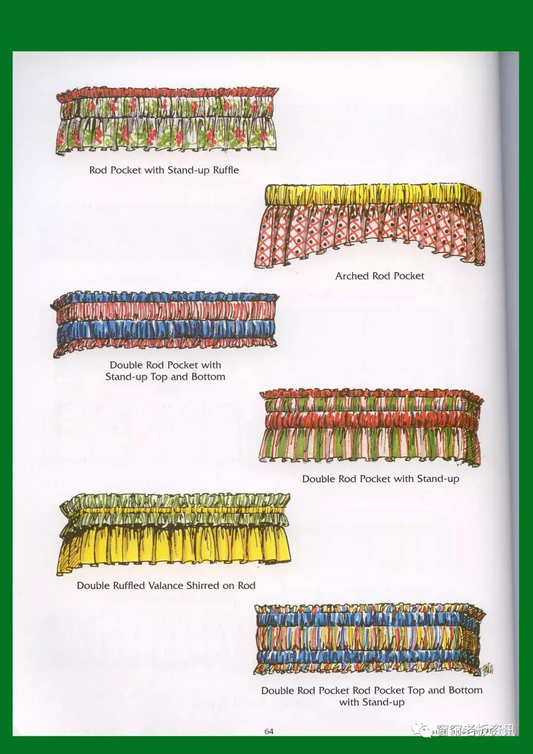 手绘窗帘效果图,100种窗帘图案大全