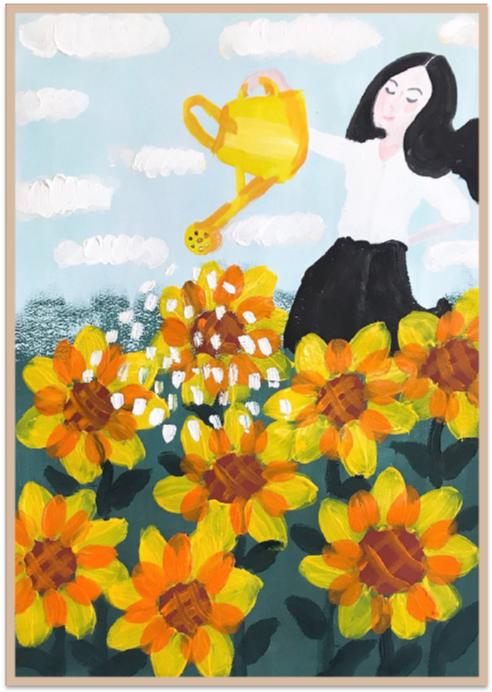 教师节儿童水粉画简单,教师节的儿童水粉画