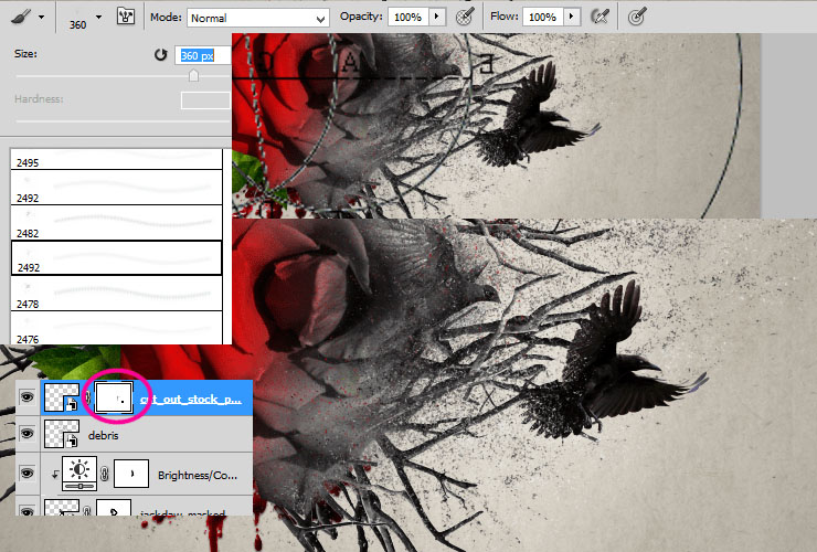 ps如何换花朵教程图解,ps怎么画枯萎的玫瑰