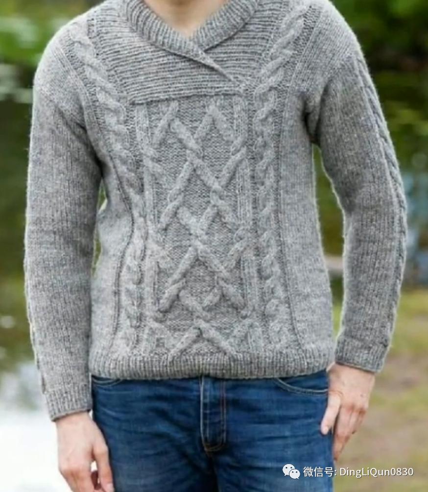 男士针织衫开衫秋冬款手工编织款,手工针织衫男款花样