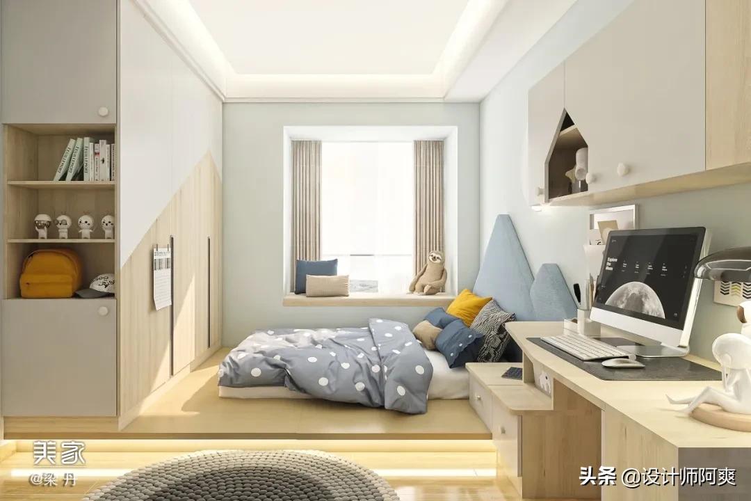 榻榻米设计卧室儿童小户型,阳台榻榻米书房效果图