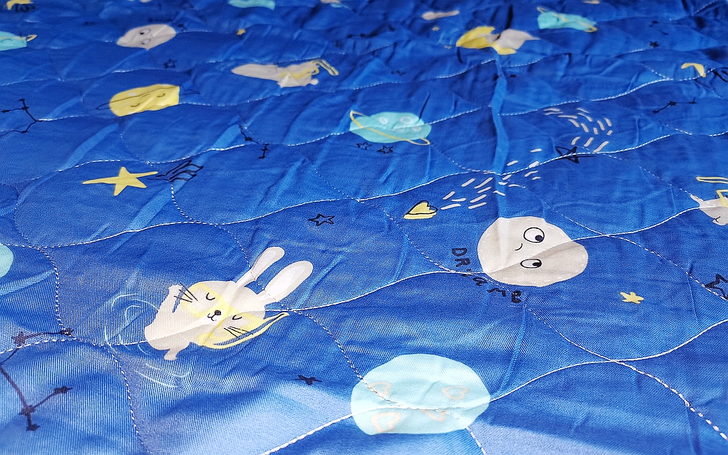 全棉手缝宝宝被子,绘睡儿童硅胶枕
