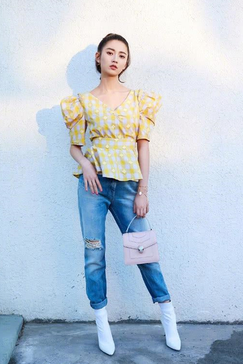 最简单裤子卷边,卷边休闲风格裤