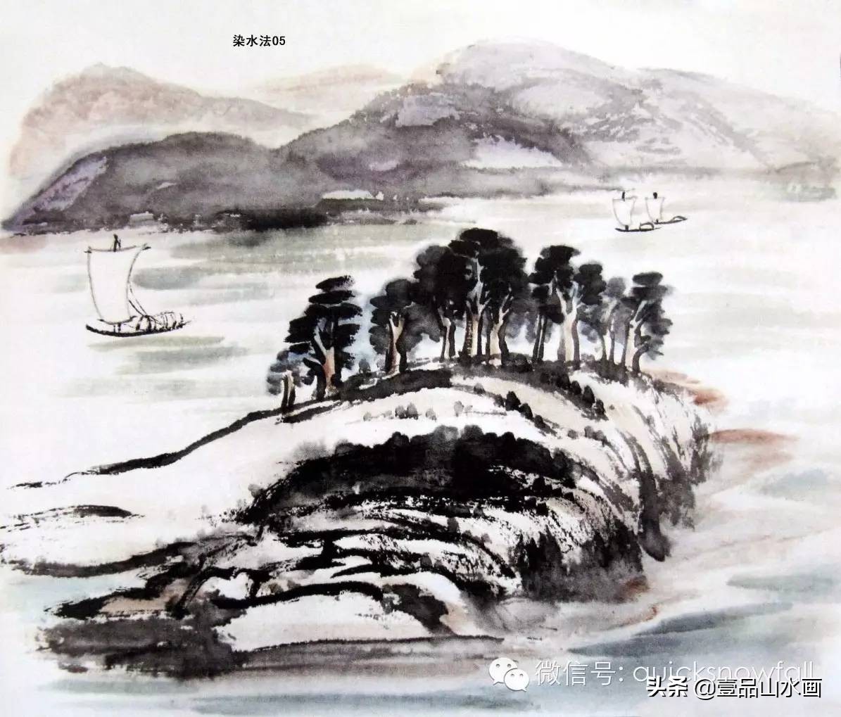 山水画教程水粉画,山水画教程水墨山水画