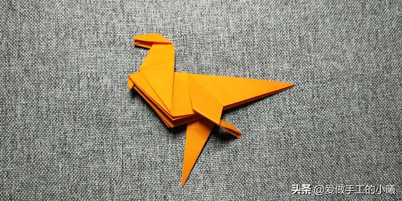 折纸教程：简单霸王龙折纸图解，学会了教小朋友不错呦