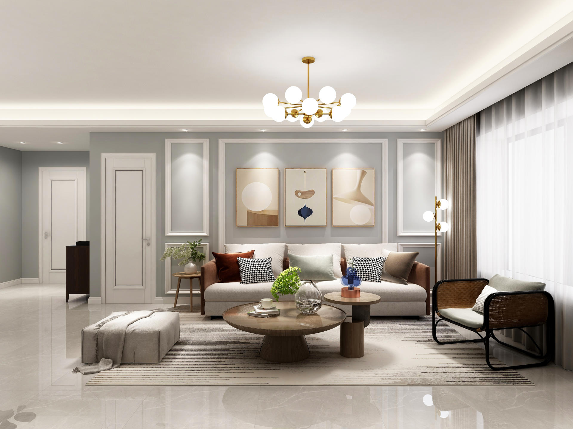 不想要筒灯怎么恢复一个主灯,全屋灯饰效果吸顶灯