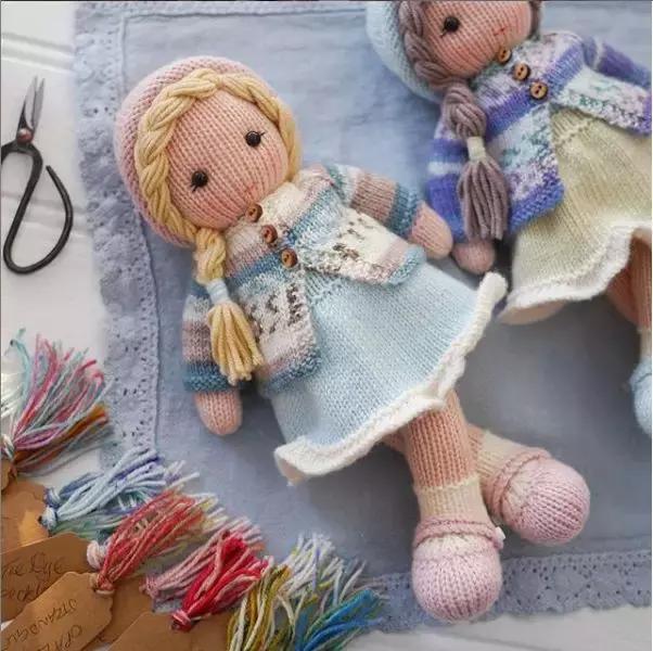 小熊娃娃的衣服编织,玩偶娃娃斗篷裙子编织教程