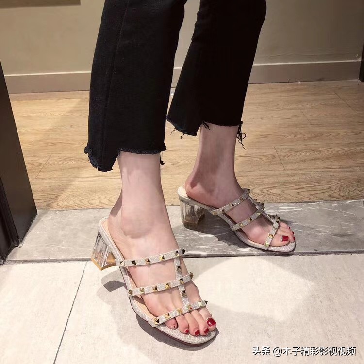 女款爆款2022新款ins潮凉鞋,2022夏季新款凉鞋女ins
