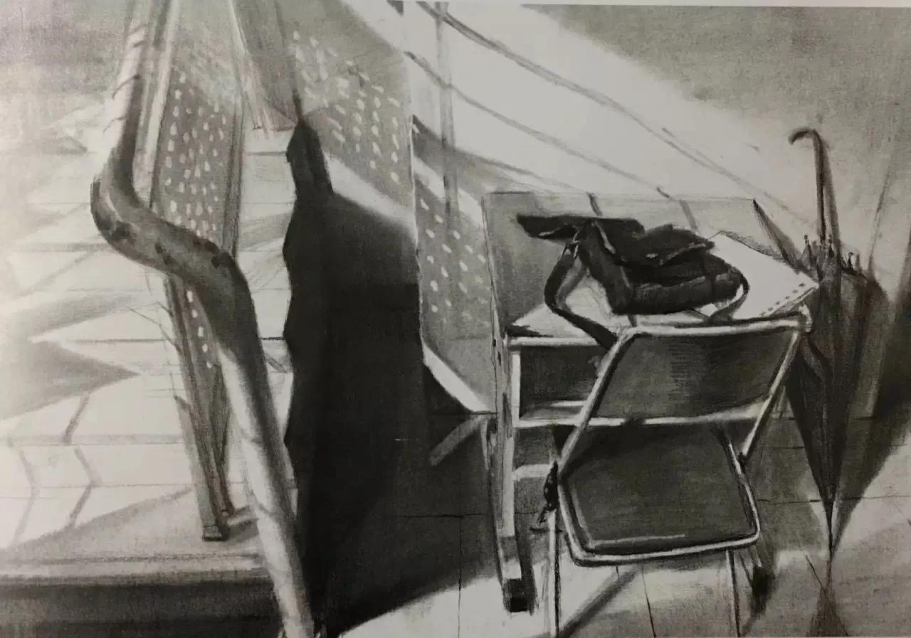 清华校考场景素描高分卷,清华素描场景高分卷技法